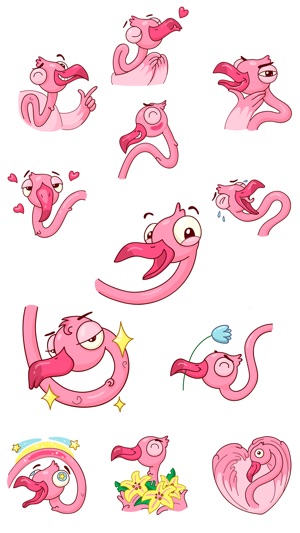 Funny Flamingo Stickers(圖2)-速報App