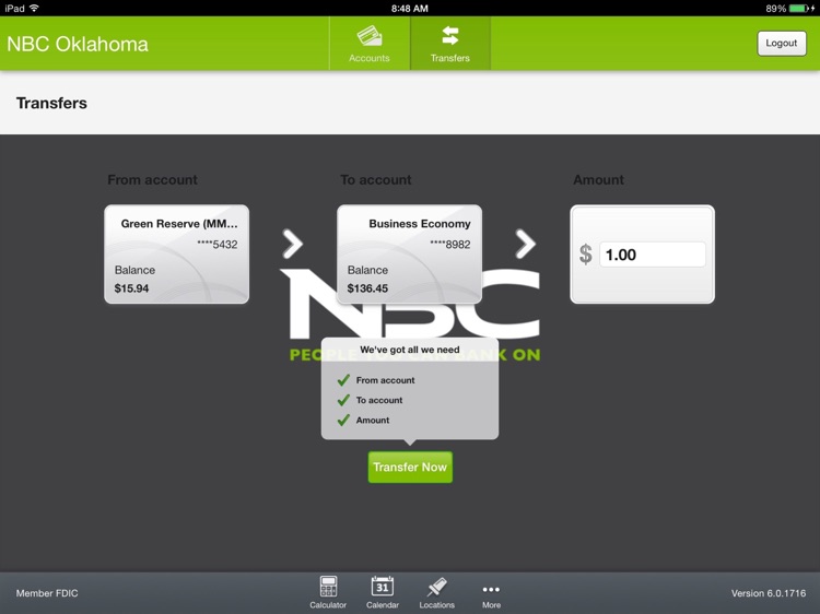 NBC Oklahoma Banking App for iPad screenshot-3