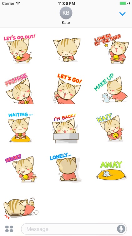 Sun The Lovely Kitten English Sticker