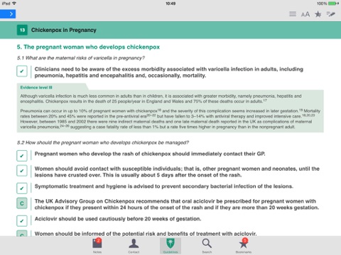 RCOG Guidelines screenshot 3