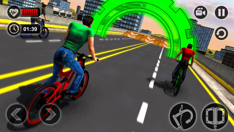 Rooftop BMX Bicycle Stunt Rider - Cycle Simulation