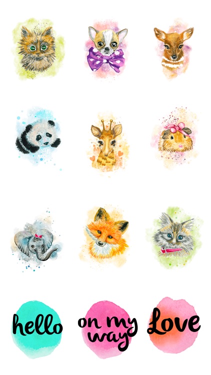 Watercolor Animals - Sticker Pack