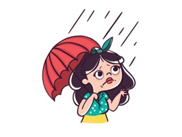 Girl's Facial Expressions - Show your feelings with these stickers in an iMessage chat