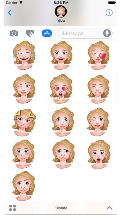 Blonde Emoji Set GeeMoji