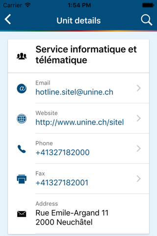 UniNE Annuaire screenshot 4