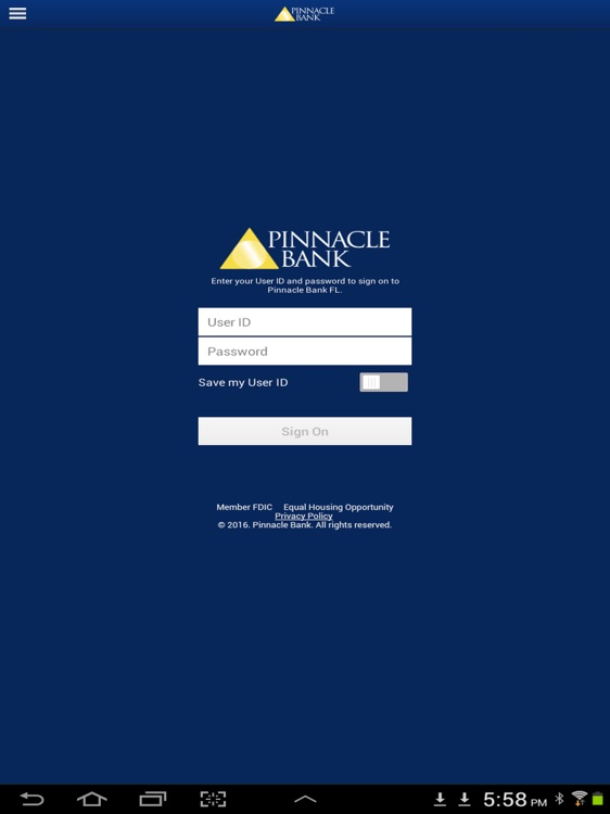 Pinnacle Bank Fl For Ipad By Cogent Bank