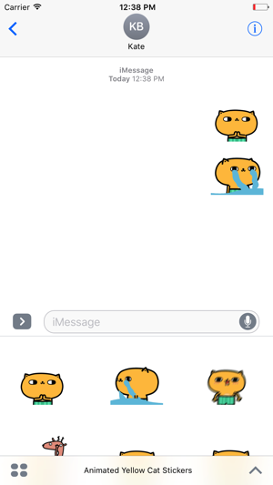 Animated Yellow Cat Stickers For iMessage(圖2)-速報App