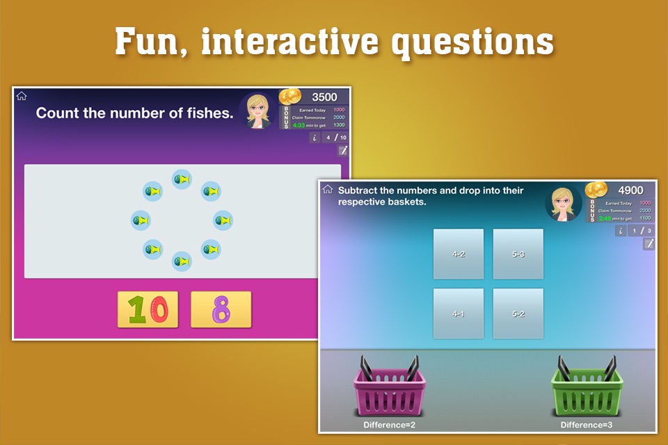 Kindergarten Kids Math Game: Count, Add, KG Shapes screenshot 2