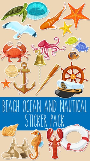 Beach Ocean and Nautical Sticker Pack(圖1)-速報App