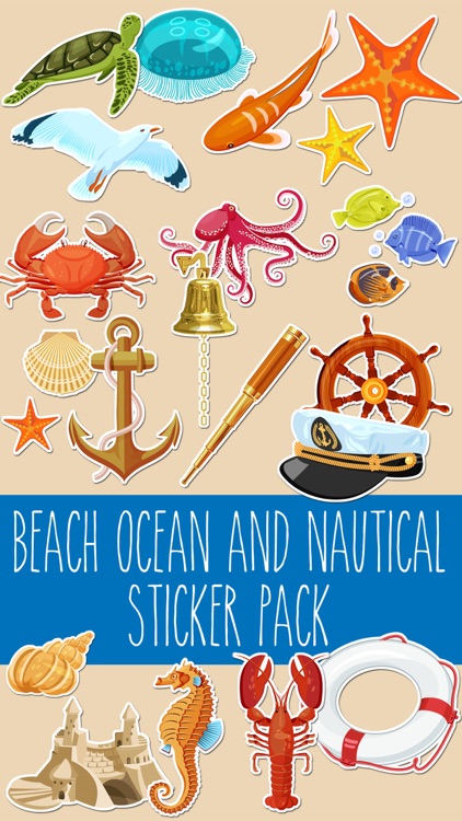 Beach Ocean and Nautical Sticker Pack