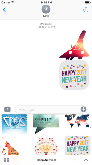 Happy New Year all GIF stickers for iMessage(圖3)-速報App