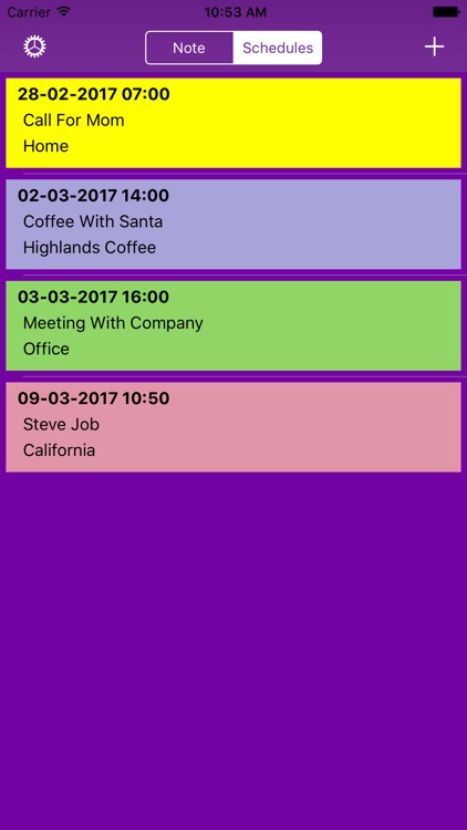 Hidden HotSchedules & Color Note with FingerPrint