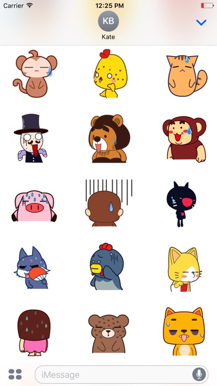 Animated Wiping Cartoon Stickers For iMessage