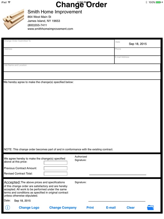 Simple Change Order