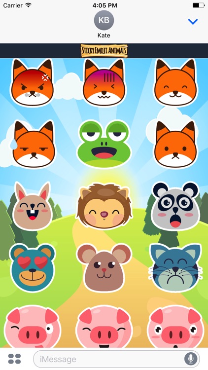 Sticky Emoji Animals Stamps