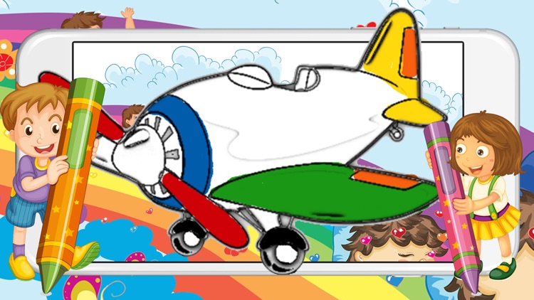 Painting Games for Kids - Aeroplane Coloring Pages