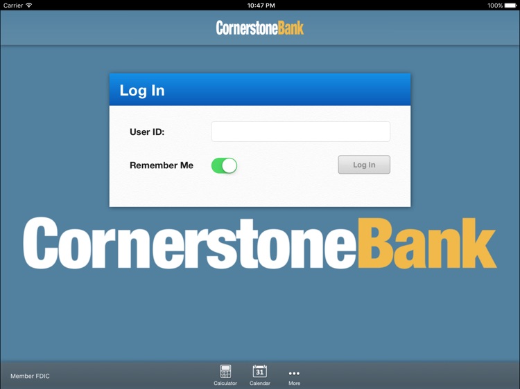 Cornerstone (KS) Mobile Banking for iPad