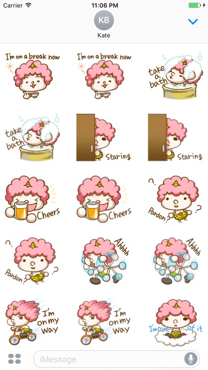 The Baby Pink Hair Girl English Sticker screenshot-4