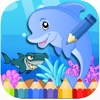 Ocean Dolphin Shark Coloring Book for Kids