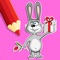 Bunny And Gifts Coloring Book Game For Children