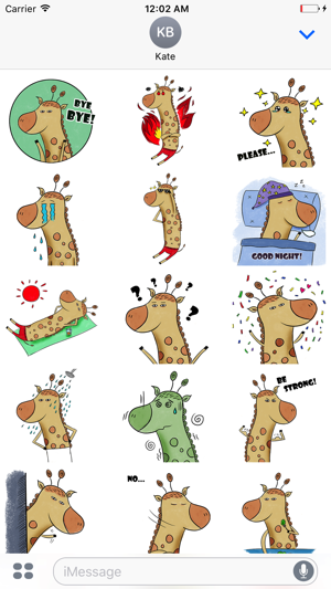 Mr Giraffe Animated Stickers