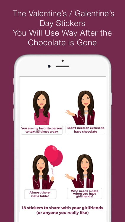 Valentine’s/Galentine’s Day girl-talk stickers (D)