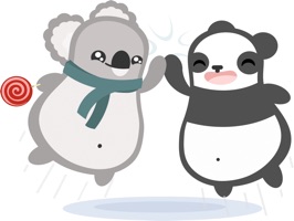 Koyumi and Pandi stickers by Johannes de Wit