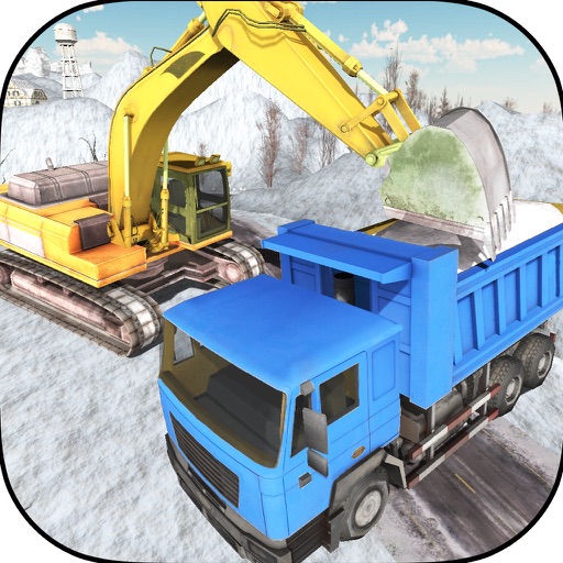Off-Road Mountain Heavy Excavator Crane Op Icon