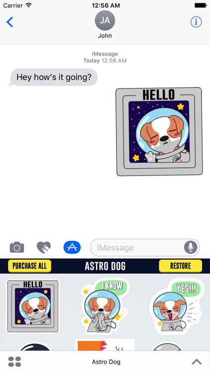 Astronaut Dog Stickers for iMessage