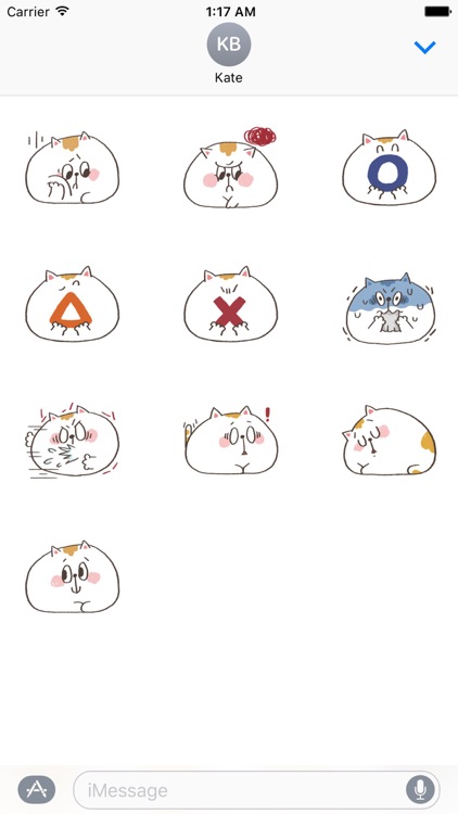 Chubby White Cat Emoji Stickers