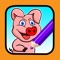 Kids Colouring Book Drawing Pig Animal Game
