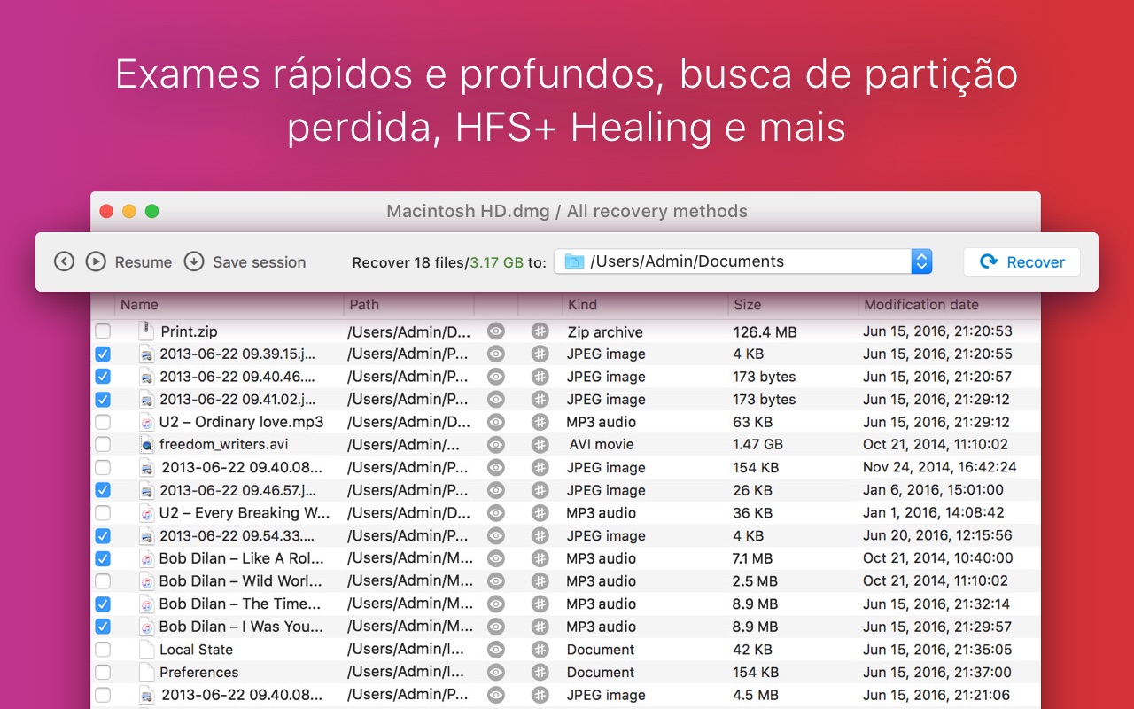 Screenshot do app Disk Drill Media Recovery