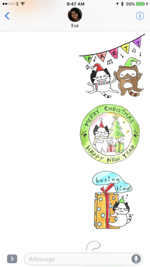 Doodle Funny Stickers Xmas