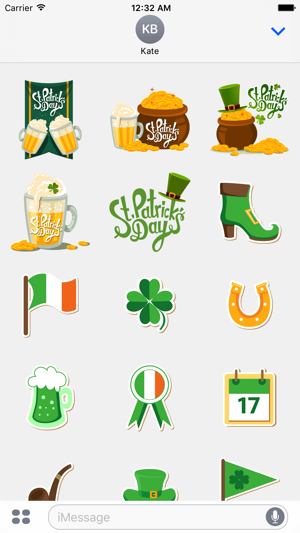 St. Patrick's Day Greetings for iMessage Stickers(圖2)-速報App