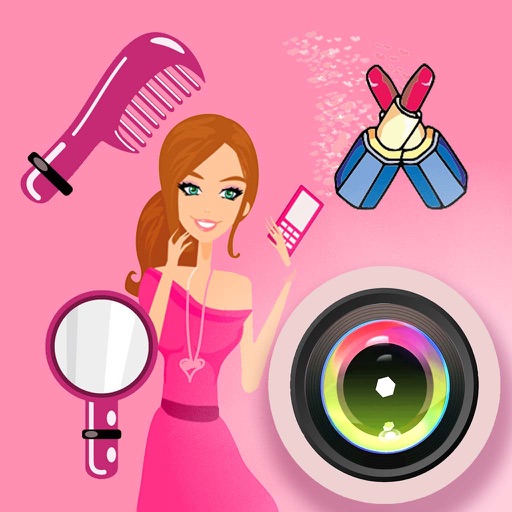 Girl Sticker Camera - photo collage editor icon