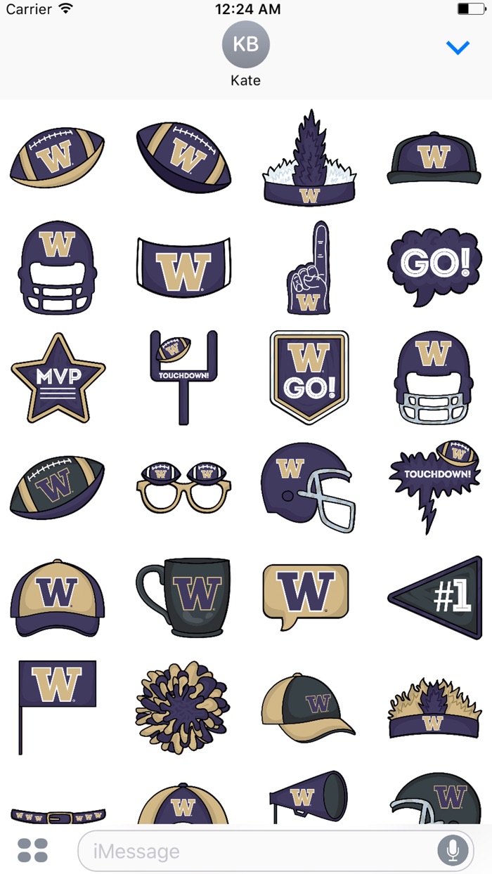 University of Washington Plus Sticker for iMessage