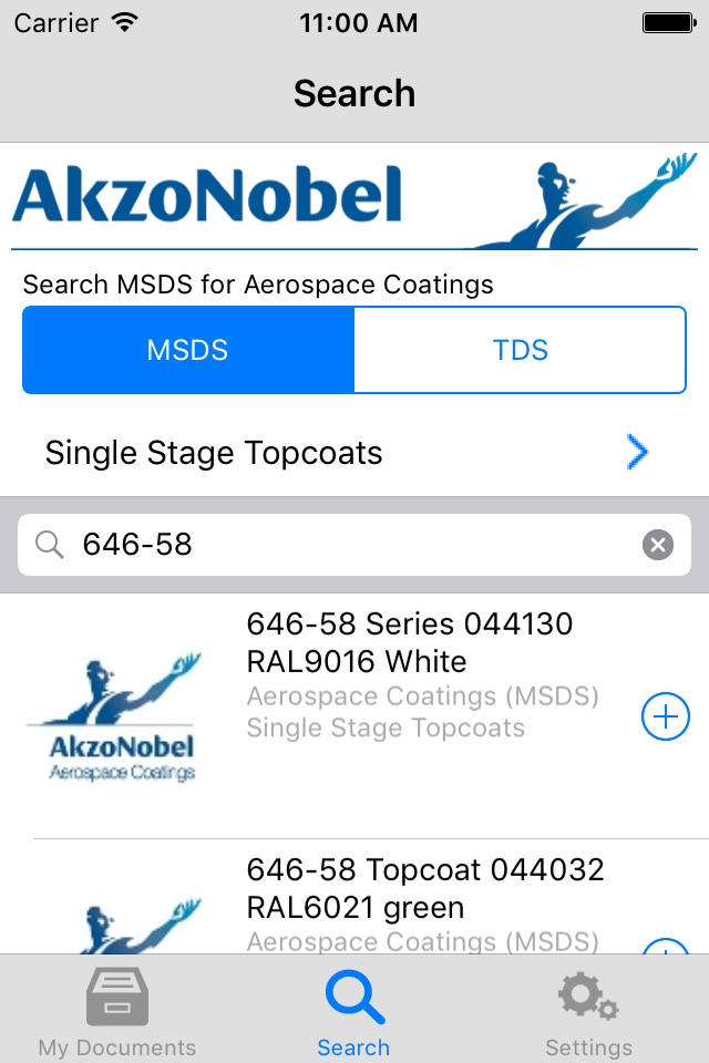 MSDS/TDS Library screenshot 2