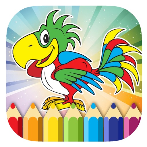 Kids Parrot Beautiful Game Coloring Book Version icon