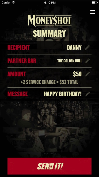 MoneyShot - Buy drinks for friends