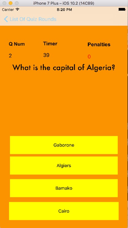 African Capitals Trivia