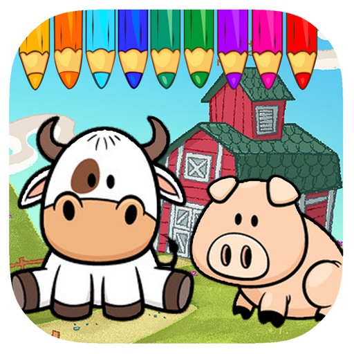 Toddler Coloring Page Pep Pig And Cow Version iOS App