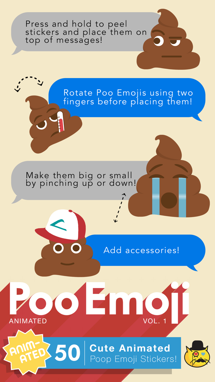 Poo Emoji 1 Dễ thương Animated Poo Emoji Stickers