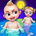 Mermaid newborn twins baby care