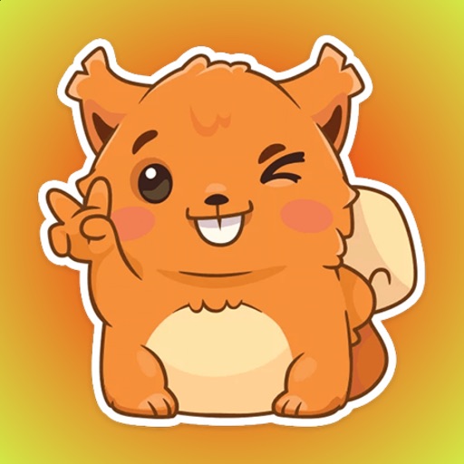 Cute Red Squirrel Stickers icon