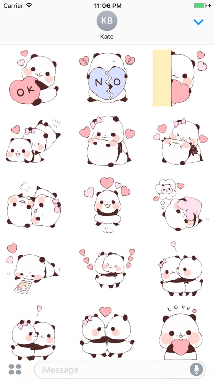 Lovely Panda Couple Sticker