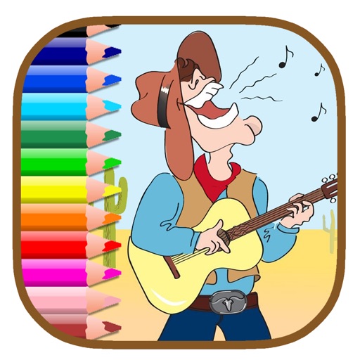 Color To Play Kids Cowboy Story Game Educational Icon