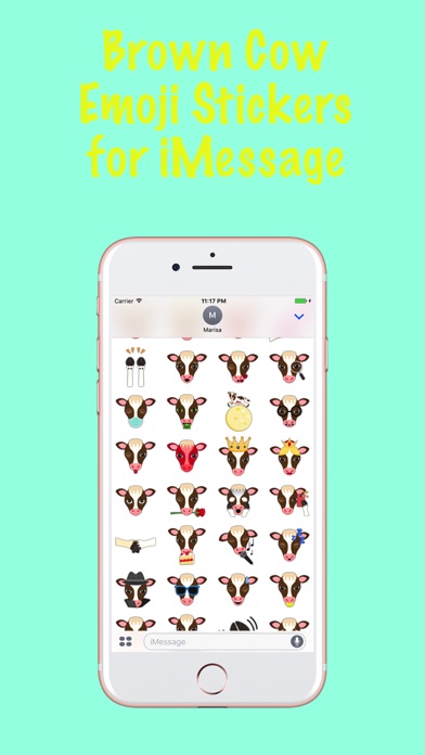 Brown White Cow Emoji Stickersのスクリーンショット1 Brown White Cow Emoji Stickersのスクリーンショット1