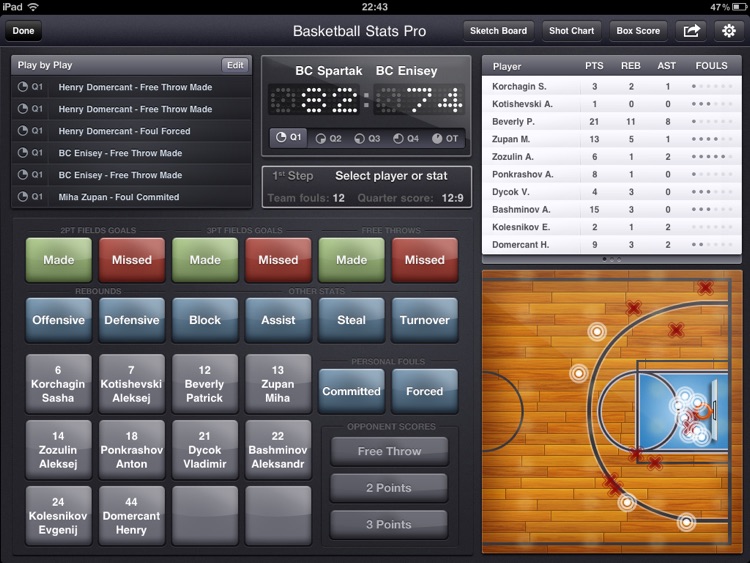 Basketball Stats PRO - Statistics and scorekeeping