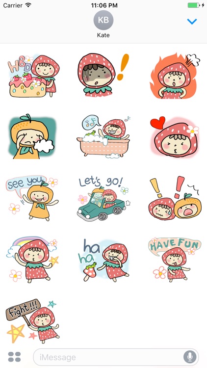 Myrtle The Girl Loves Strawberry English Stickers