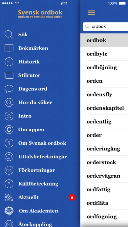 Svensk ordbok utgiven av Svenska Akademien